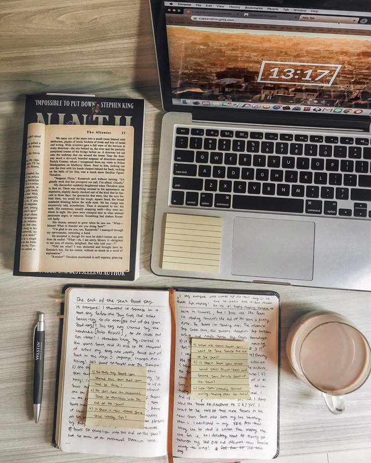 books, laptop